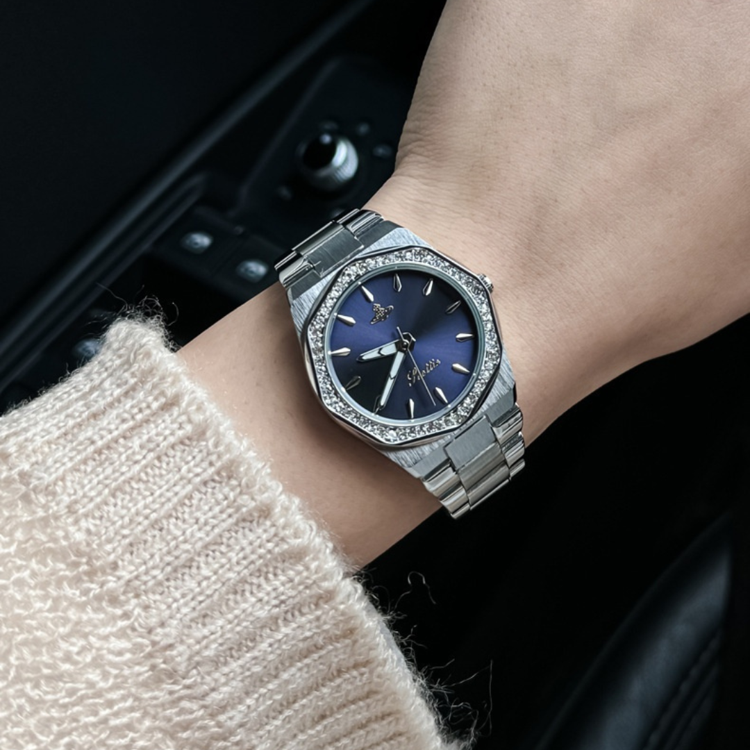 Stainless Octagonal Diamond Dainty Watch