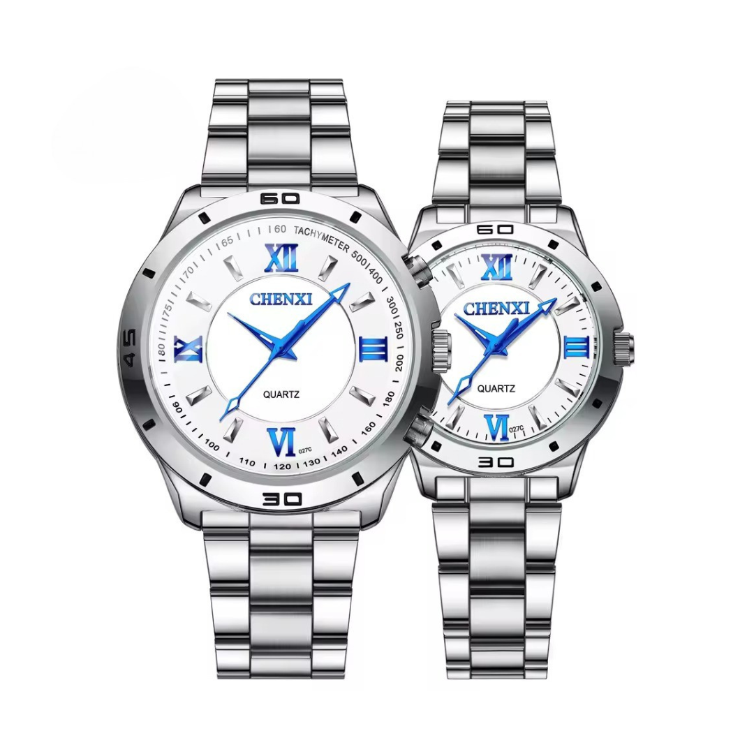 Refined Stainless Minimalist Couple Watch