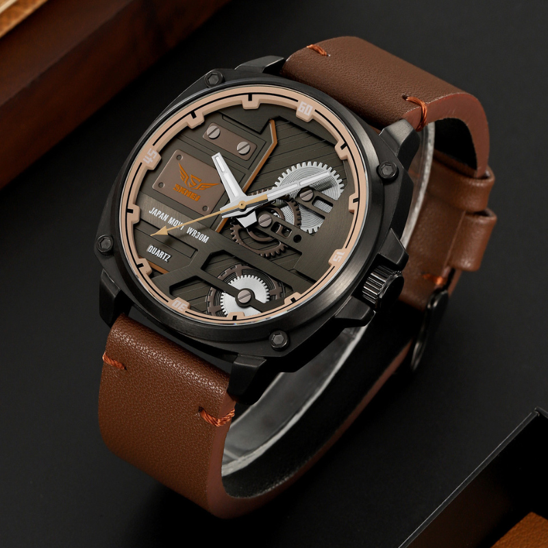 Quartz Leather Men's Watch