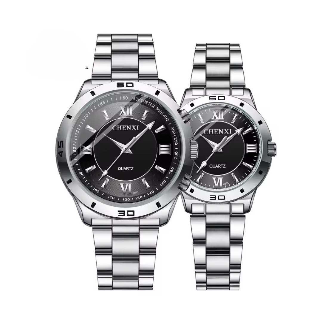 Refined Stainless Minimalist Couple Watch