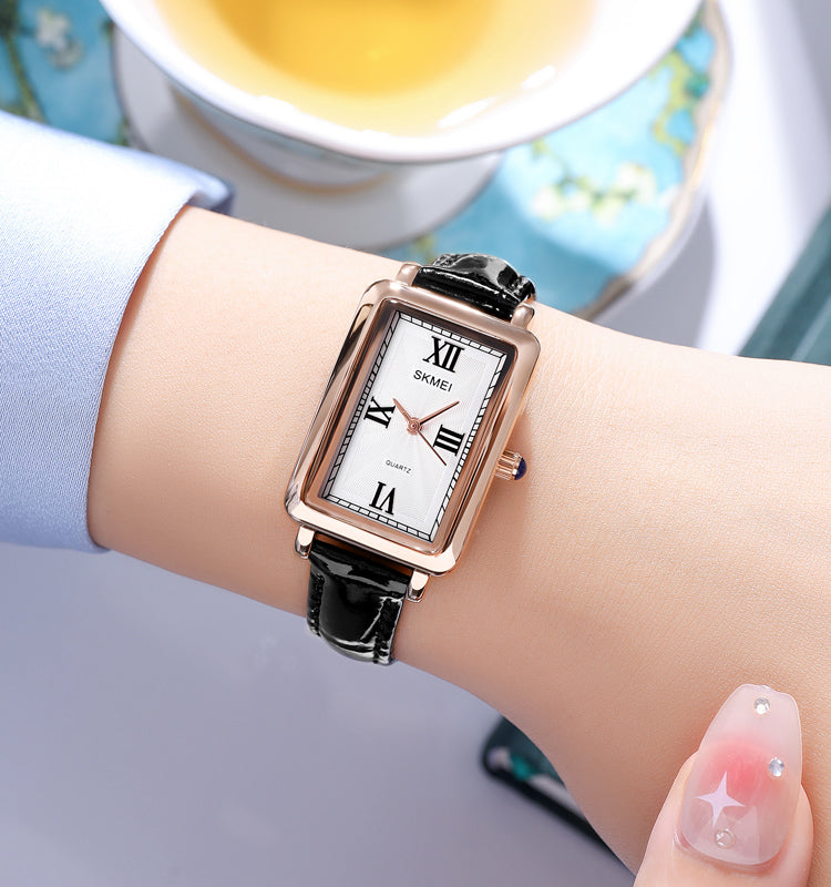Leather-Strapped Casual Watch
