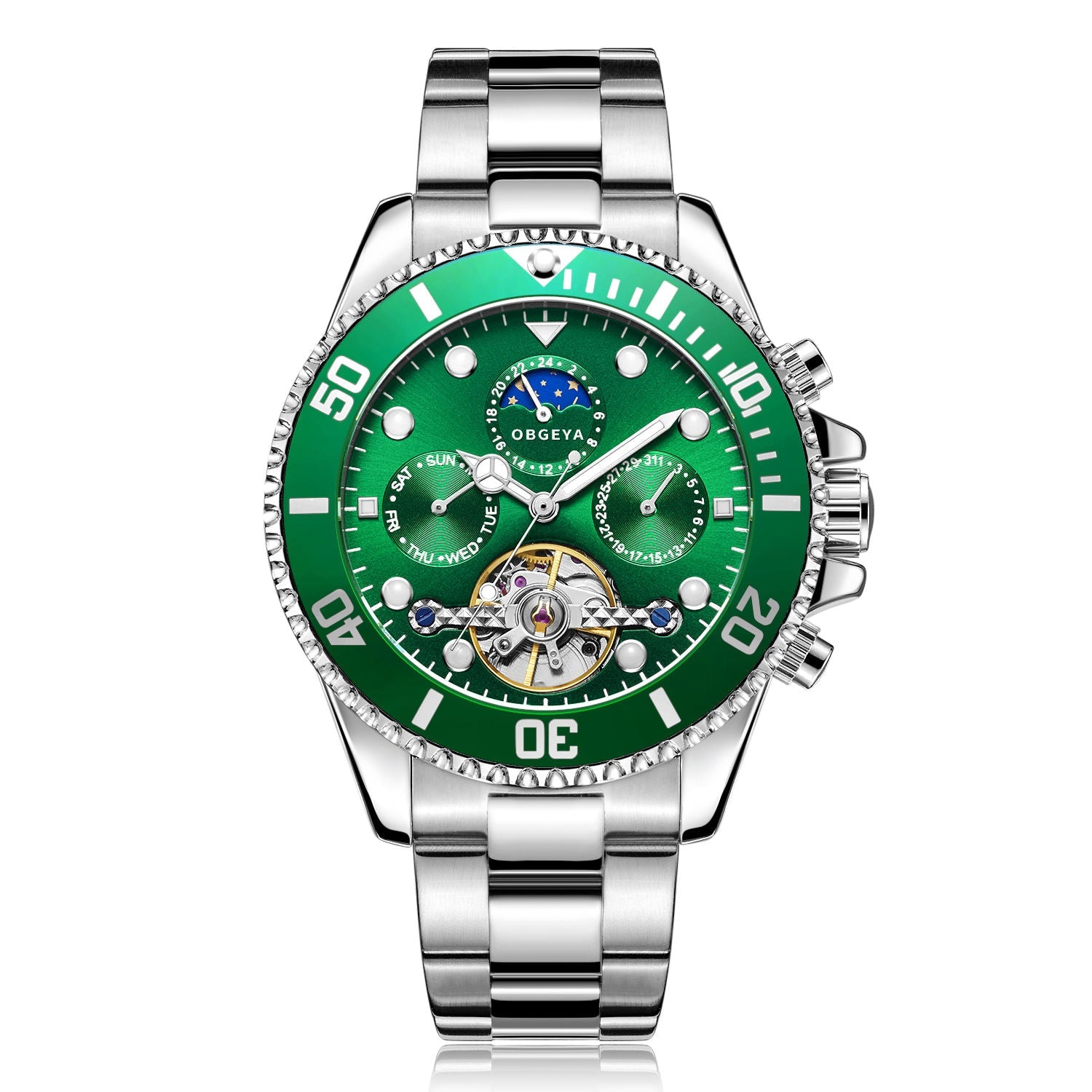 Stainless Automatic Tourbillon Wristwatch