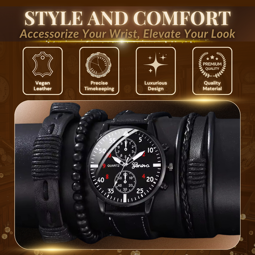 4-Piece Fashion Watch and Bracelet Set