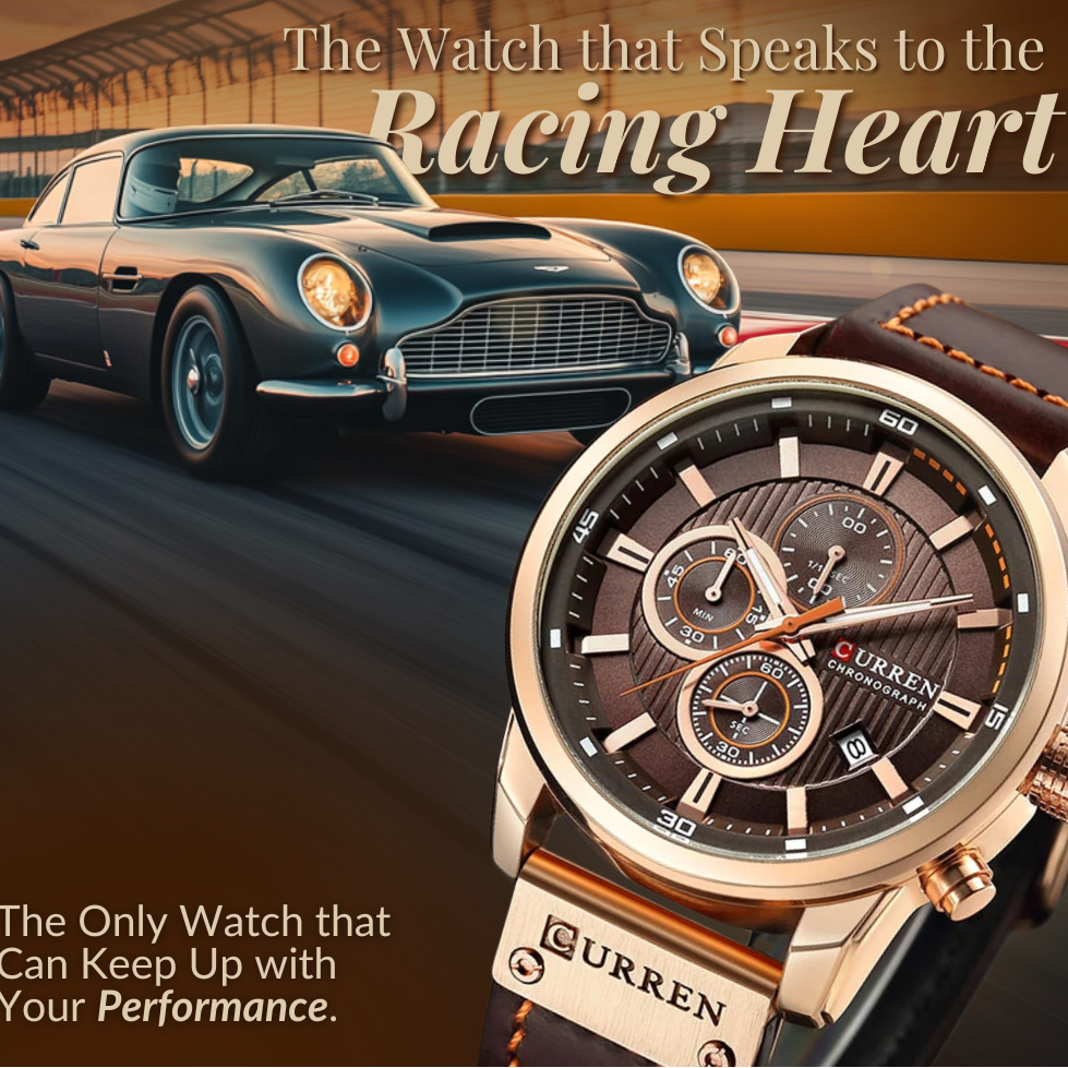 Elegant Quartz Watch with Leather Band
