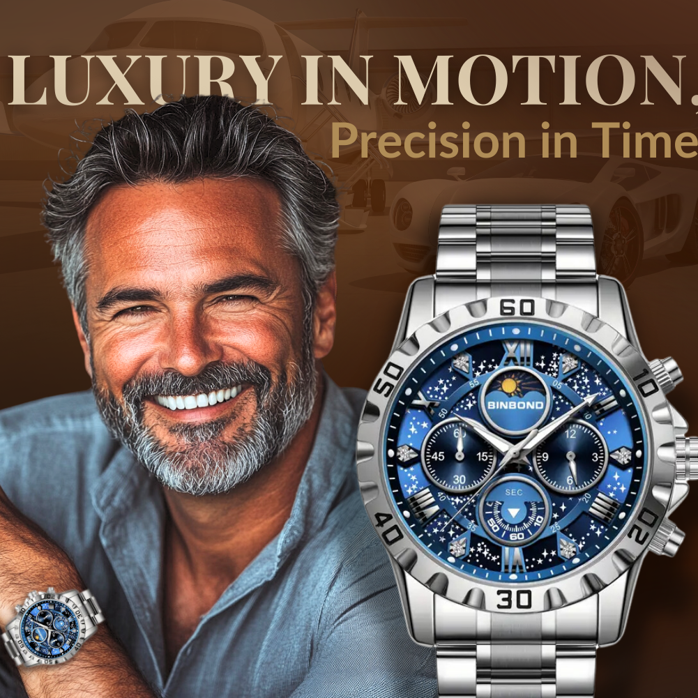 Luxury Chronograph Watch with Metal Band