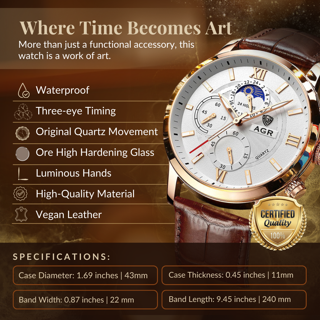 Luxury Leather Quartz Watch
