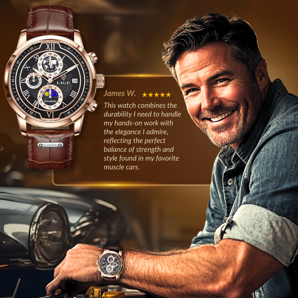 Premium Leather Band Chronograph Watch