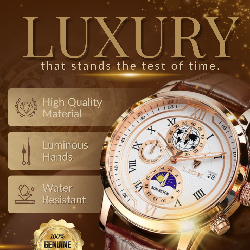 Premium Leather Band Chronograph Watch