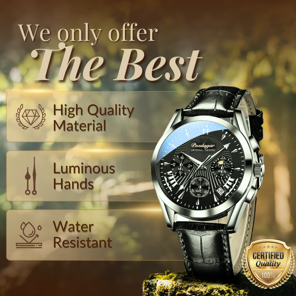 Sleek Leather Band Luxury Watch