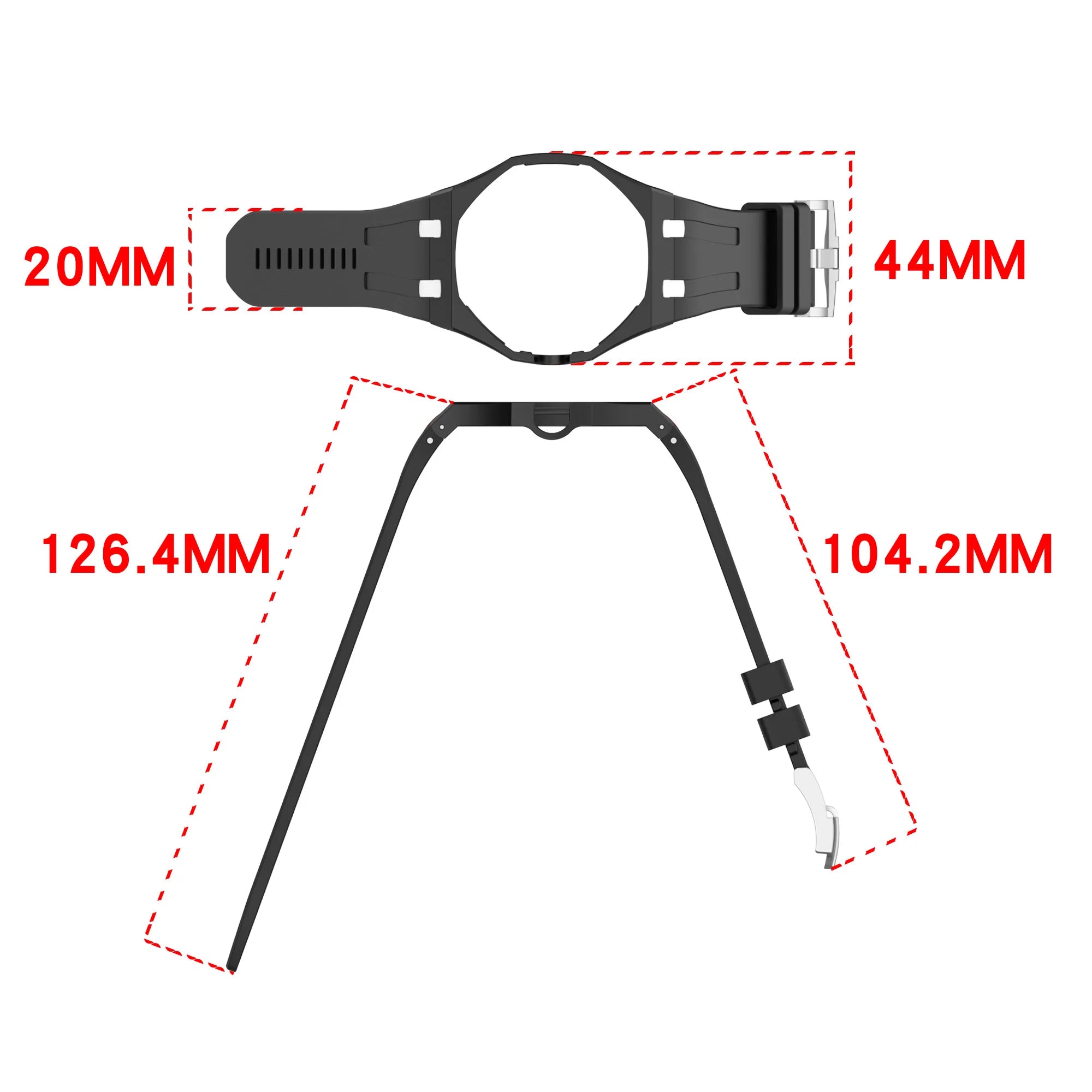 PC Case+Silicone Strap Pocket watch Changer to Wristwatch Integrated Modification Accessories