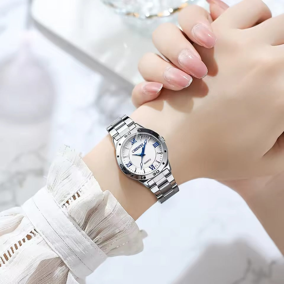 Refined Stainless Minimalist Couple Watch