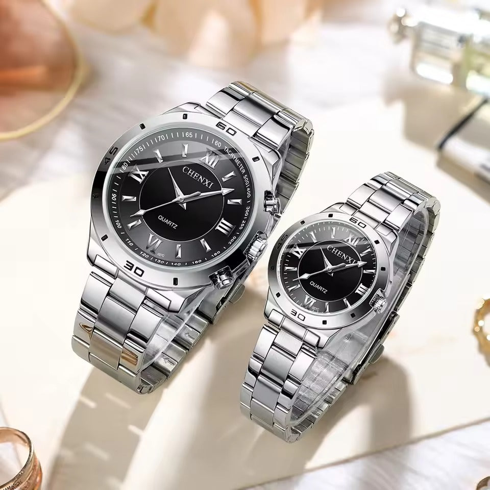 Refined Stainless Minimalist Couple Watch