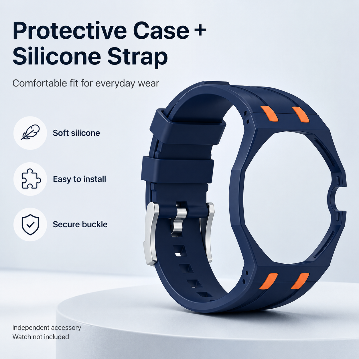 PC Case+Silicone Strap Pocket watch Changer to Wristwatch Integrated Modification Accessories