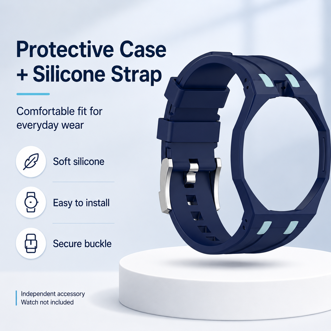 PC Case+Silicone Strap Pocket watch Changer to Wristwatch Integrated Modification Accessories