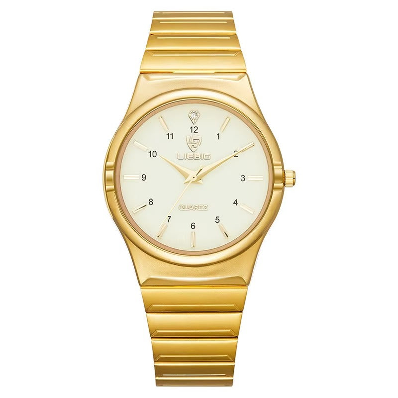 Classy Silver Toned Couple Wristwatch