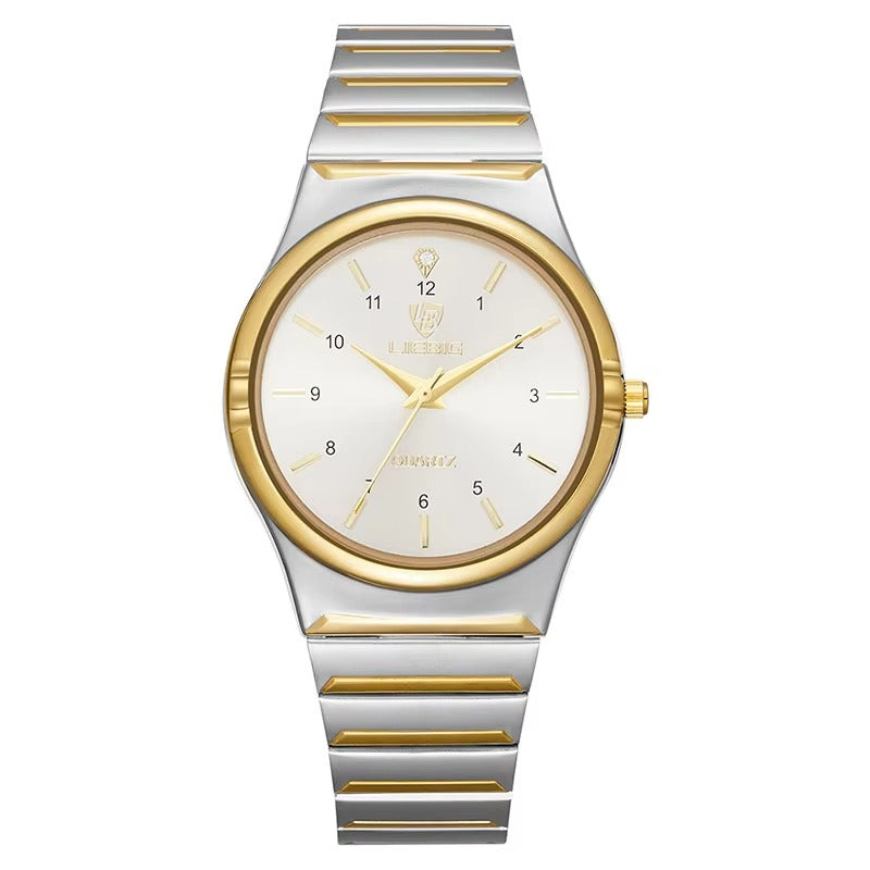 Classy Silver Toned Couple Wristwatch
