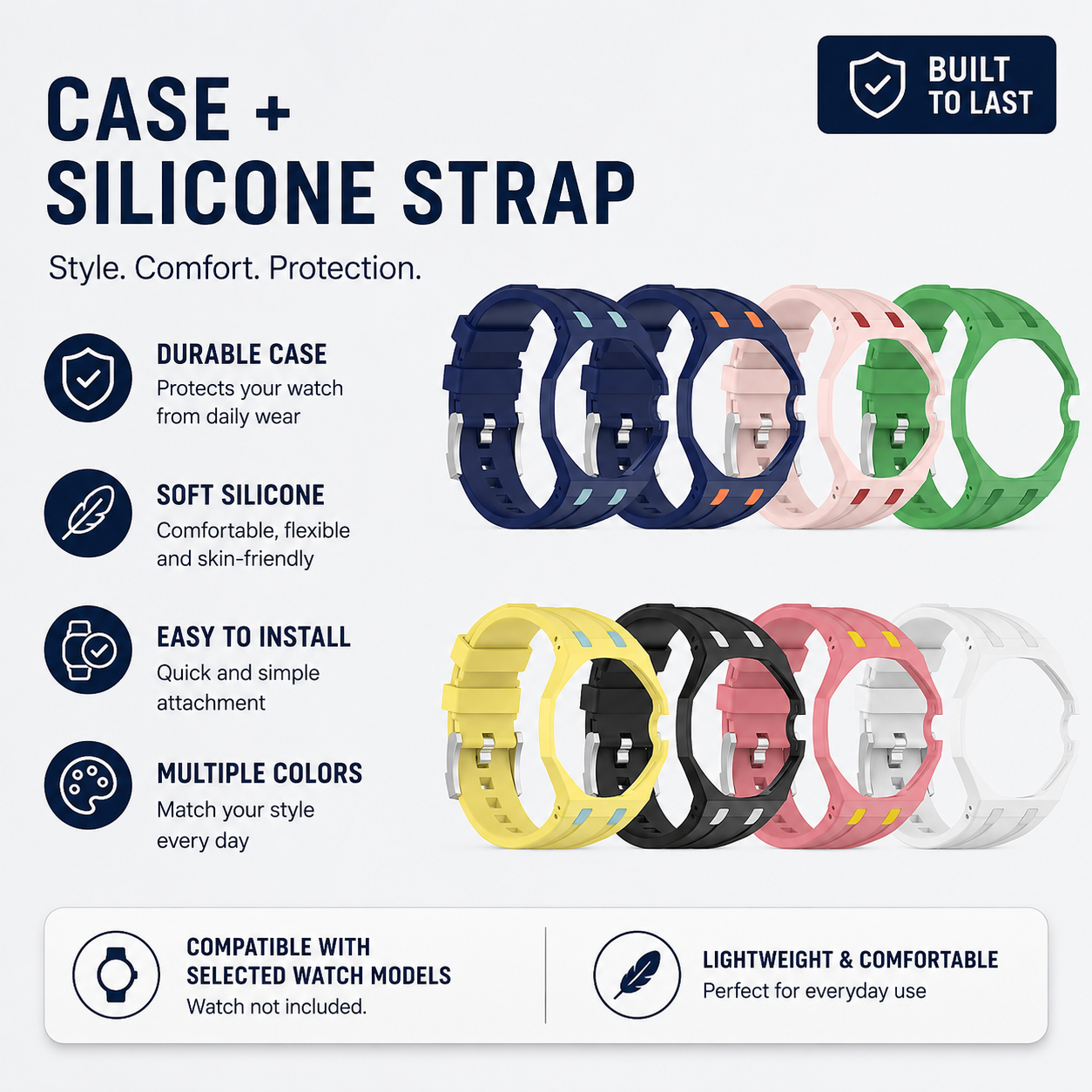 PC Case+Silicone Strap Pocket watch Changer to Wristwatch Integrated Modification Accessories