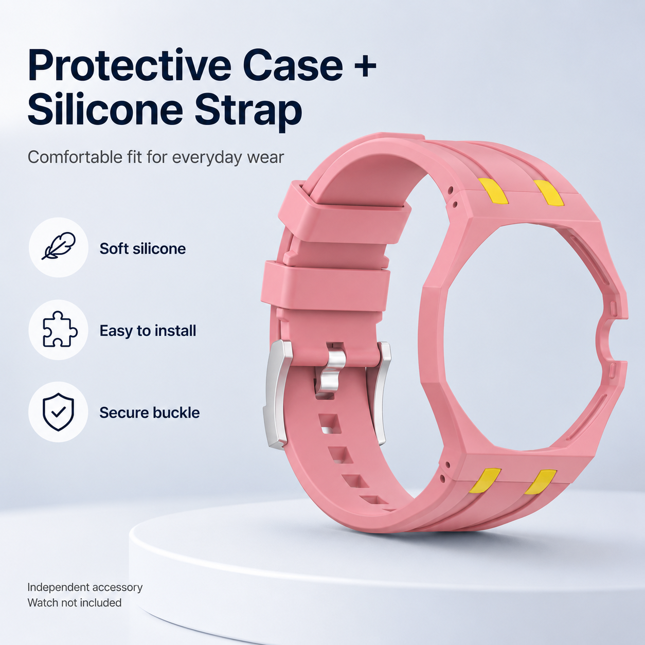 PC Case+Silicone Strap Pocket watch Changer to Wristwatch Integrated Modification Accessories