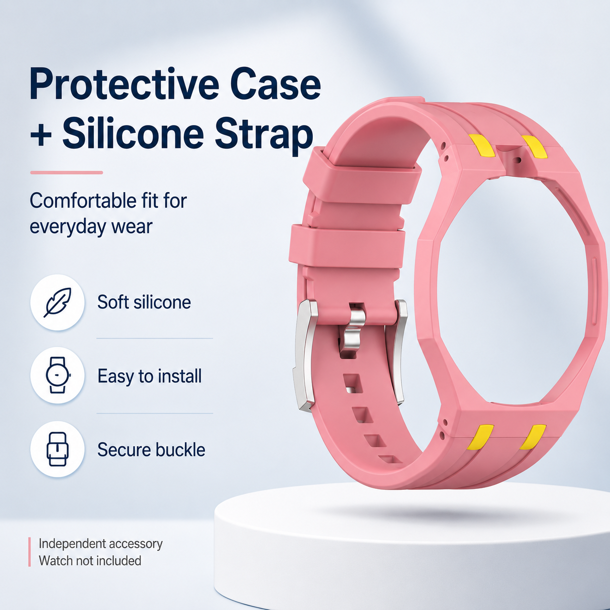 PC Case+Silicone Strap Pocket watch Changer to Wristwatch Integrated Modification Accessories